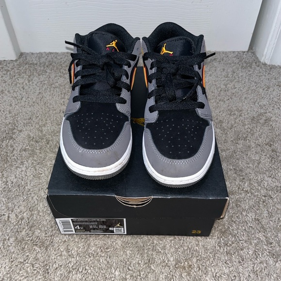 Nike Gray and Black Sneakers with Orange Swoosh - Picture 2 of 3